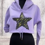 Lookproject - Star Crop Top - El Boyaması Hoodie