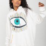 Lucky Look El Boyaması Hoodie - Beyaz