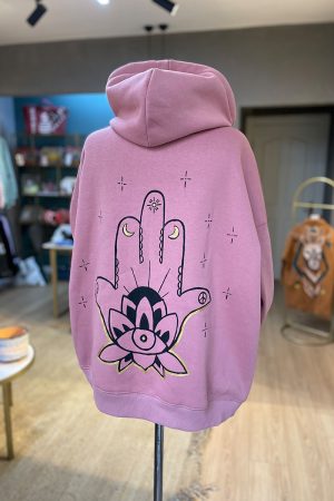 Look Project - Dusty Rose Hamsa Hoodie