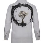 As Above So Below El Boyaması Gömlek - Gri