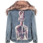 That Girl Kürklü Boyama Denim Ceket
