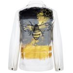 Be Like a Bee Denim Ceket - Beyaz