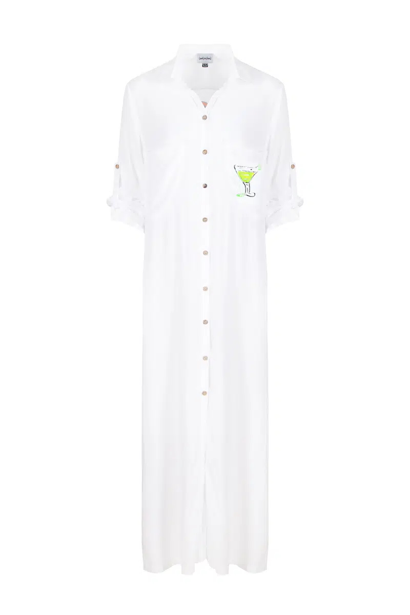 Drama Gömlek Elbise - Beyaz - Görsel 4