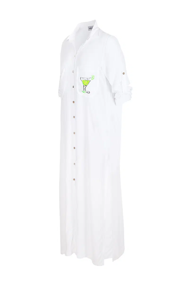 Drama Gömlek Elbise - Beyaz - Görsel 3