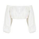 Off Shoulder Crop Top - Beyaz