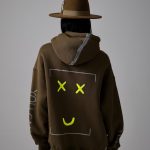 Emoji El Boyaması Hoodie - Haki