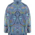 Happy Face Denim Ceket - Mavi