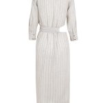 Mila Cut-Out Elbise (Çizgili) - Ekru