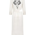 Mila Cut-Out Elbise (Etnik Boyamalı) - Ekru