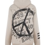 Peace El Boyaması Hoodie - Kum Rengi