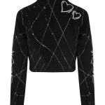 Amor Crop Kaşe Ceket - Siyah