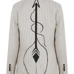 Point of Ascent Çizgili Blazer Ceket - Ekru