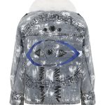 Aojo Kürklü Boyama Denim Ceket - Antrasit