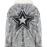 Sirius Kürklü Boyama Denim Ceket - Mavi