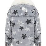 Stars Kürklü Boyama Denim Ceket - Antrasit