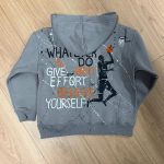 El Boyaması Çocuk Hoodie 01-Gri