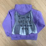 El Boyaması Çocuk Hoodie 05-Mor