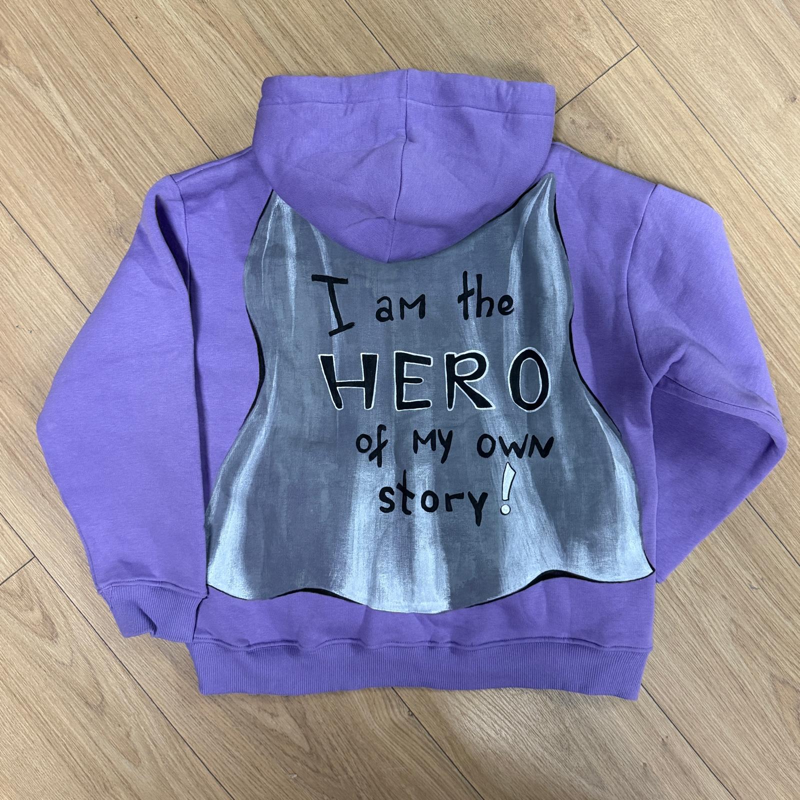 lp-el-boyaması-çocuk-hoodie-05 El Boyaması Çocuk Hoodie 05-Mor - Görsel 1