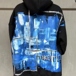 El Boyaması Hoodie 01-Siyah