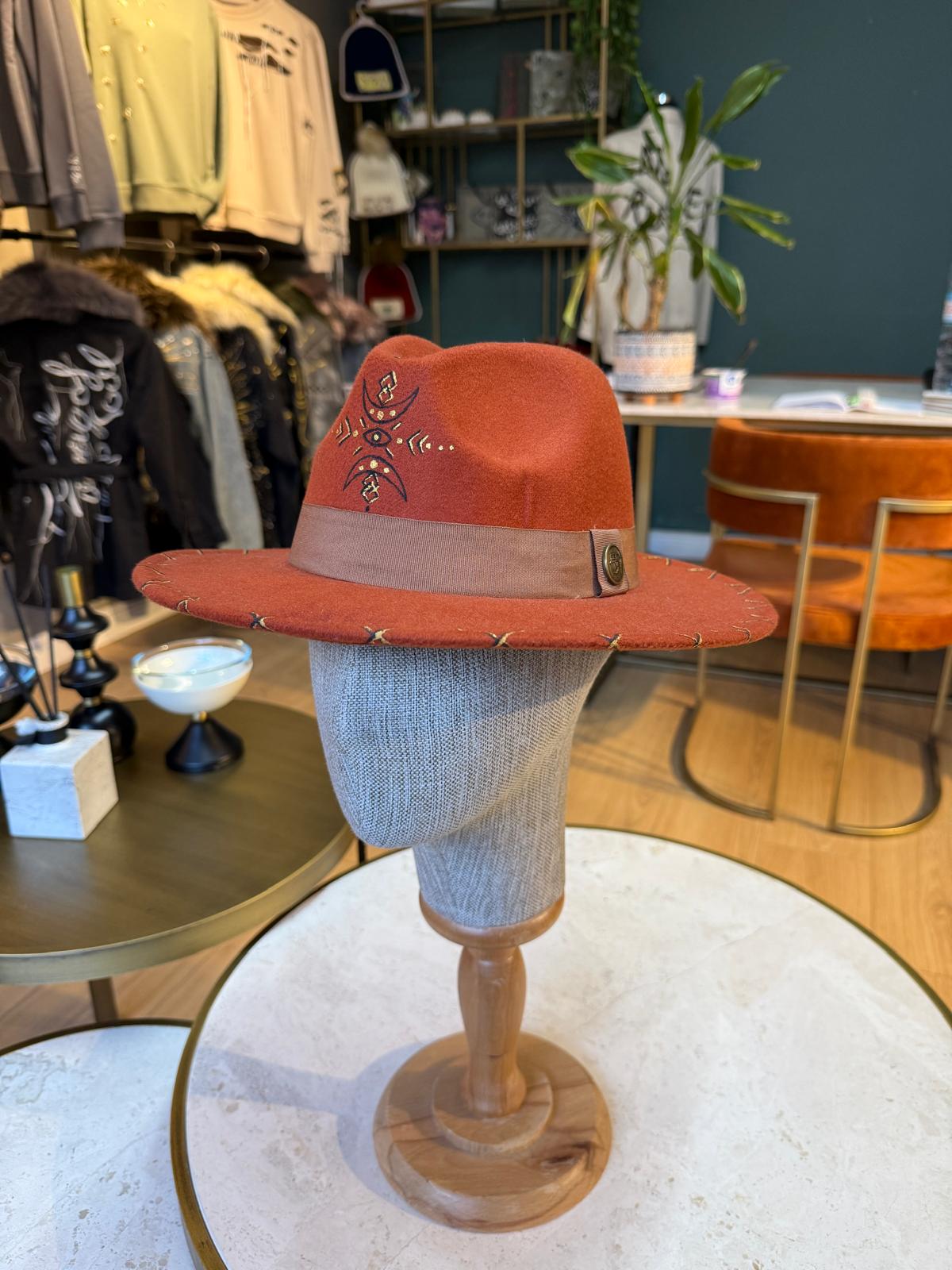 lp-kaşe-fötr-şapka-02 Kaşe Fötr Şapka 02-Kiremit - Görsel 1