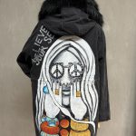 Kürklü Boyama Denim Ceket 08-Antrasit